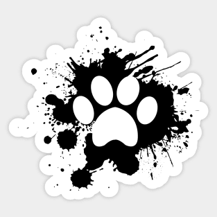 Paw Mark In a paint - Dog Lover Cat Lover Sticker